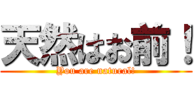 天然はお前！ (You are natural!)