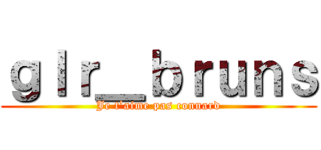 ｇｌｒ＿ｂｒｕｎｓ (Je t’aime pas connard)