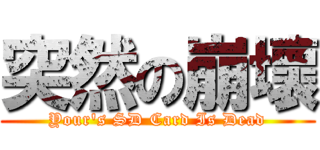 突然の崩壞 (Your\'s SD Card Is Dead)