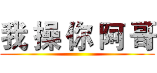 我 操 你 阿 哥 ()