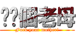 屌你個老母 (Fuck your mother!)