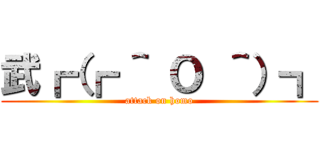 武┏（┏ ＾ Ｏ ＾）┓ (attack on homo)