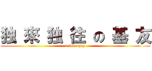独 來 独 往 の 基 友 (a lone gay)