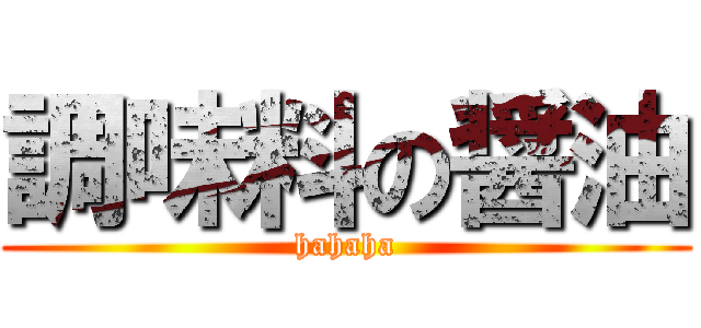 調味料の醤油 (hahaha)