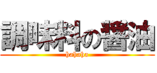 調味料の醤油 (hahaha)