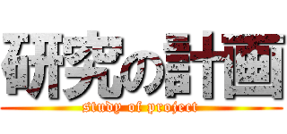 研究の計画 (study of project)