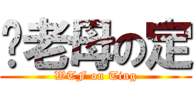 屌老母の定 (WTF on Ting)