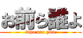 お前ら誰よ (who are you)