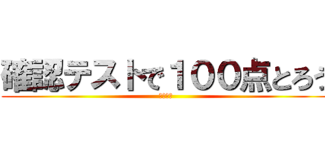 確認テストで１００点とろう (最高の旅)