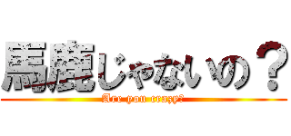 馬鹿じゃないの？ (Are you crazy?)