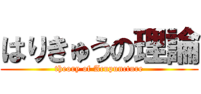 はりきゅうの理論 (theory of Acupuncture)