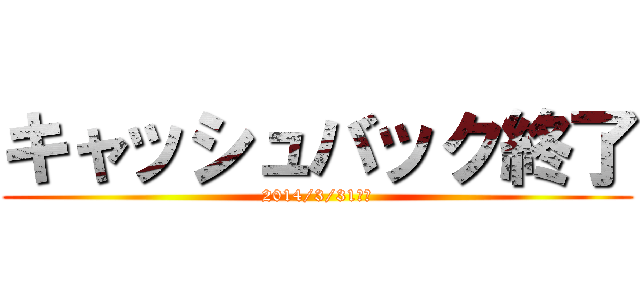 キャッシュバック終了 (2014/3/31まで)