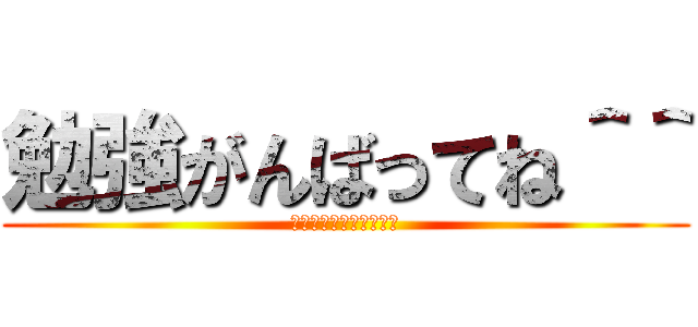 勉強がんばってね＾＾ (ﾍﾞﾝｷｮｫｫｫｫｫｫ)