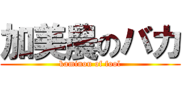 加美農のバカ (kaminou of fool)