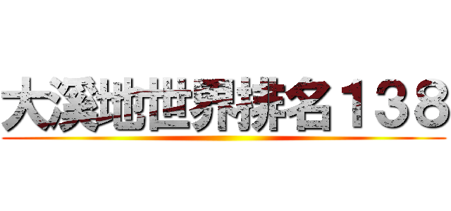 大溪地世界排名１３８ ()