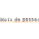 Ｍｏｔｓ ｄｅ ｐａｓｓｅｓ (pour un monde plus sûr)