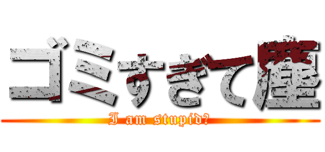 ゴミすぎて塵 (I am stupid?)