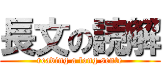 長文の読解 (reading a long sente)