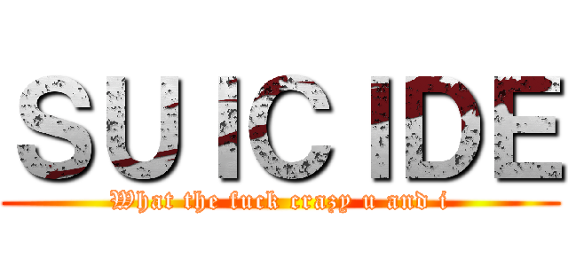 ＳＵＩＣＩＤＥ (What the fuck crazy u and i)