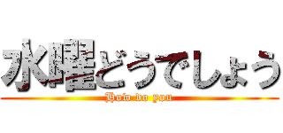 水曜どうでしょう (How do you)