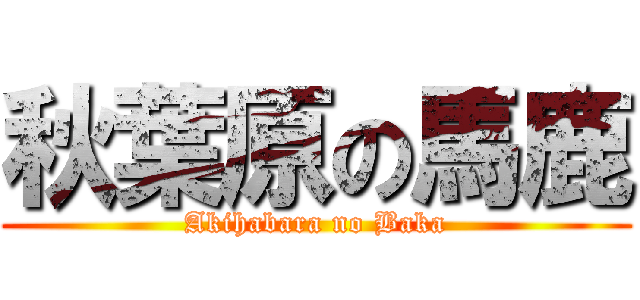 秋葉原の馬鹿 (Akihabara no Baka)