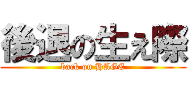 後退の生え際 (back on HAGE)