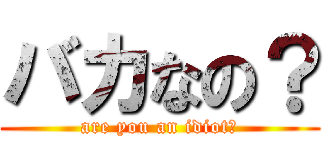 バカなの？ (are you an idiot?)