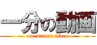 一分の動画 (one minute video)