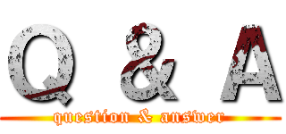 Ｑ ＆ Ａ (question & answer)