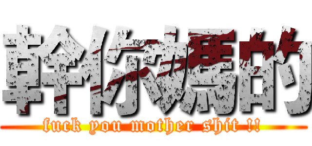 幹你媽的 (fuck you mother shit !!)