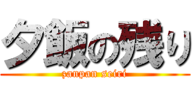 夕飯の残り (zanpan seiri)