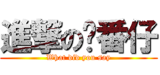 進撃の耖番仔 (What did you say)