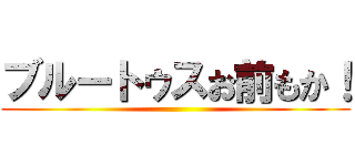 ブルートゥスお前もか！ ()