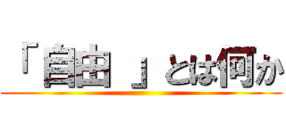 「 自由 」とは何か ()