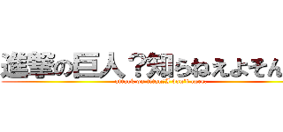 進撃の巨人？知らねえよそんなの (attack on titan？I don't care.)