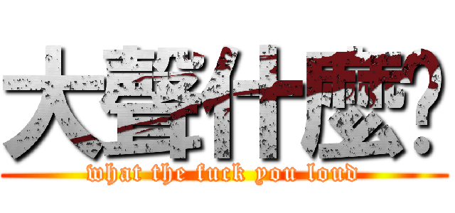 大聲什麼啦 (what the fuck you loud)