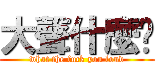 大聲什麼啦 (what the fuck you loud)