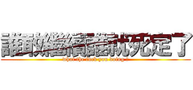 誰敢繼續誰就死定了 (what the fuck you doing ?)