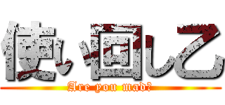 使い回し乙 (Are you mad?)