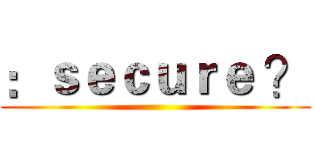 ：ｓｅｃｕｒｅ ？ ()