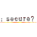 ：ｓｅｃｕｒｅ ？ ()