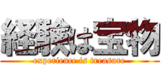 経験は宝物 (experience is treasure)