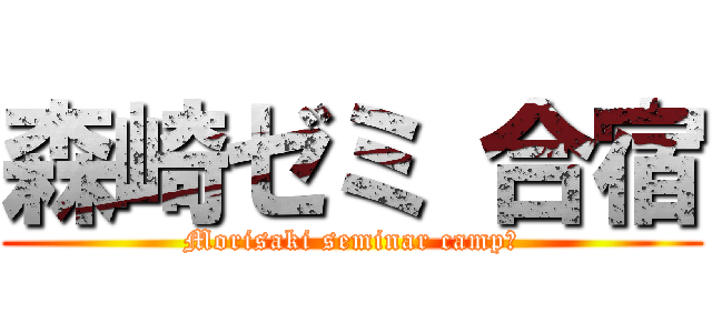 森崎ゼミ 合宿 (Morisaki seminar camp　)