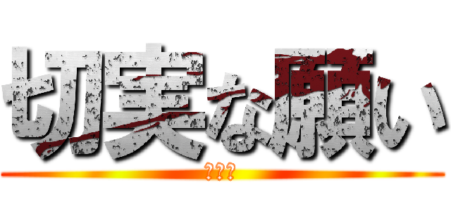 切実な願い (マヂで)