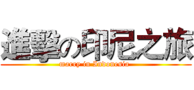 進擊の印尼之旅 (marry in Indonesia )