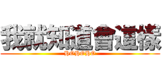 我就知道會這樣 (HOHOHO)
