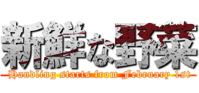 新鮮な野菜 ( Handling starts from February 1st)