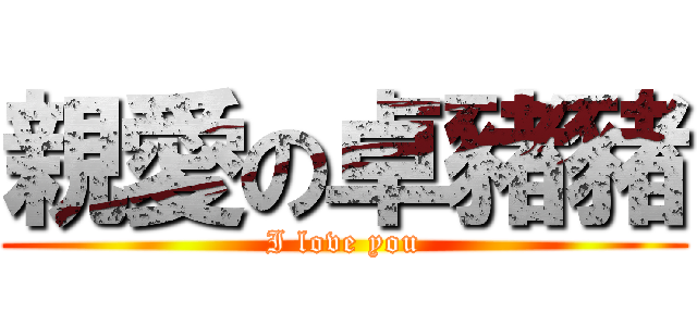 親愛の卓豬豬 (I love you)