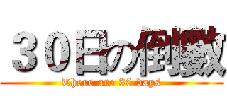 ３０日の倒數 (There are 30 days)