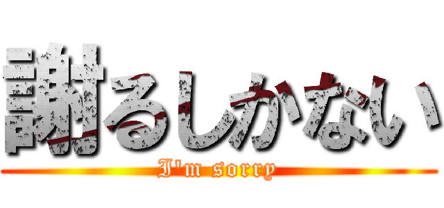 謝るしかない (I'm sorry)
